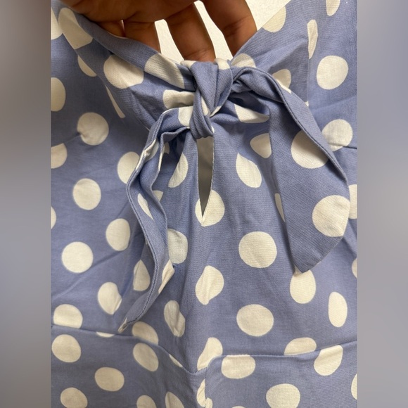 NWOT | Main Strip Blue Polka Dot Jumpsuit/ Romper Midi Size L - Picture 3 of 8